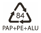 Recyclable : papier et carton/plastique/aluminium